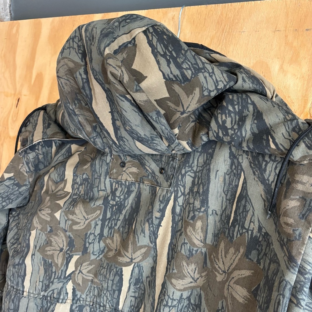 Winchester Dark Trebark Camo Hooded Hunting Jacket Sz L Camouflage - Picture 5 of 8